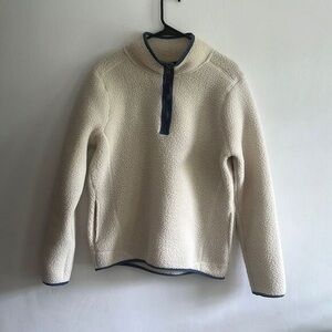 Avalanche Men's Zip Up Cream Sweater with Blue Trim